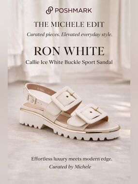Ron White leather Callie Buckle Sport Sandal in White-size 40-luxury sandals